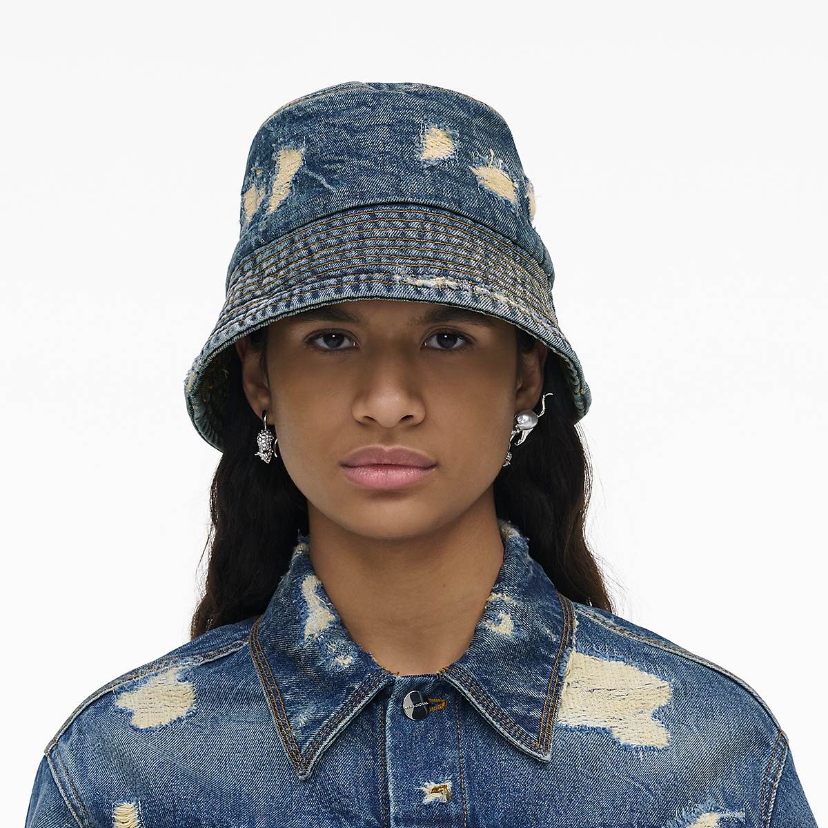 Women Marc Jacobs Rip And Repair Bucket Hats Indigo | UK MJ6917-R62