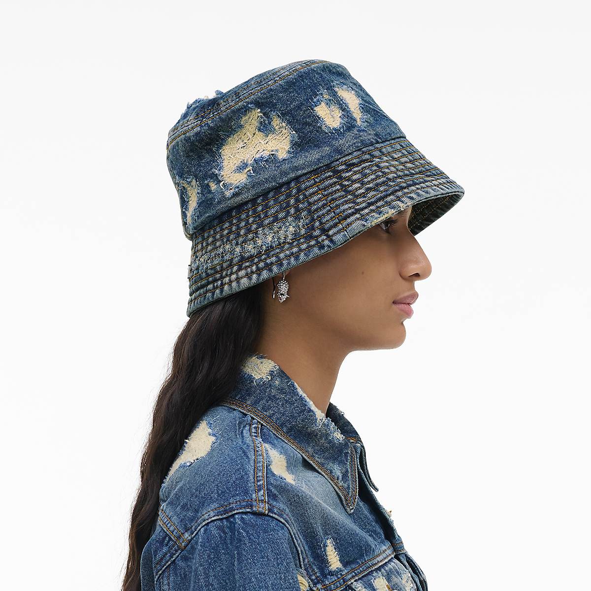 Women Marc Jacobs Rip And Repair Bucket Hats Indigo | UK MJ6917-R62