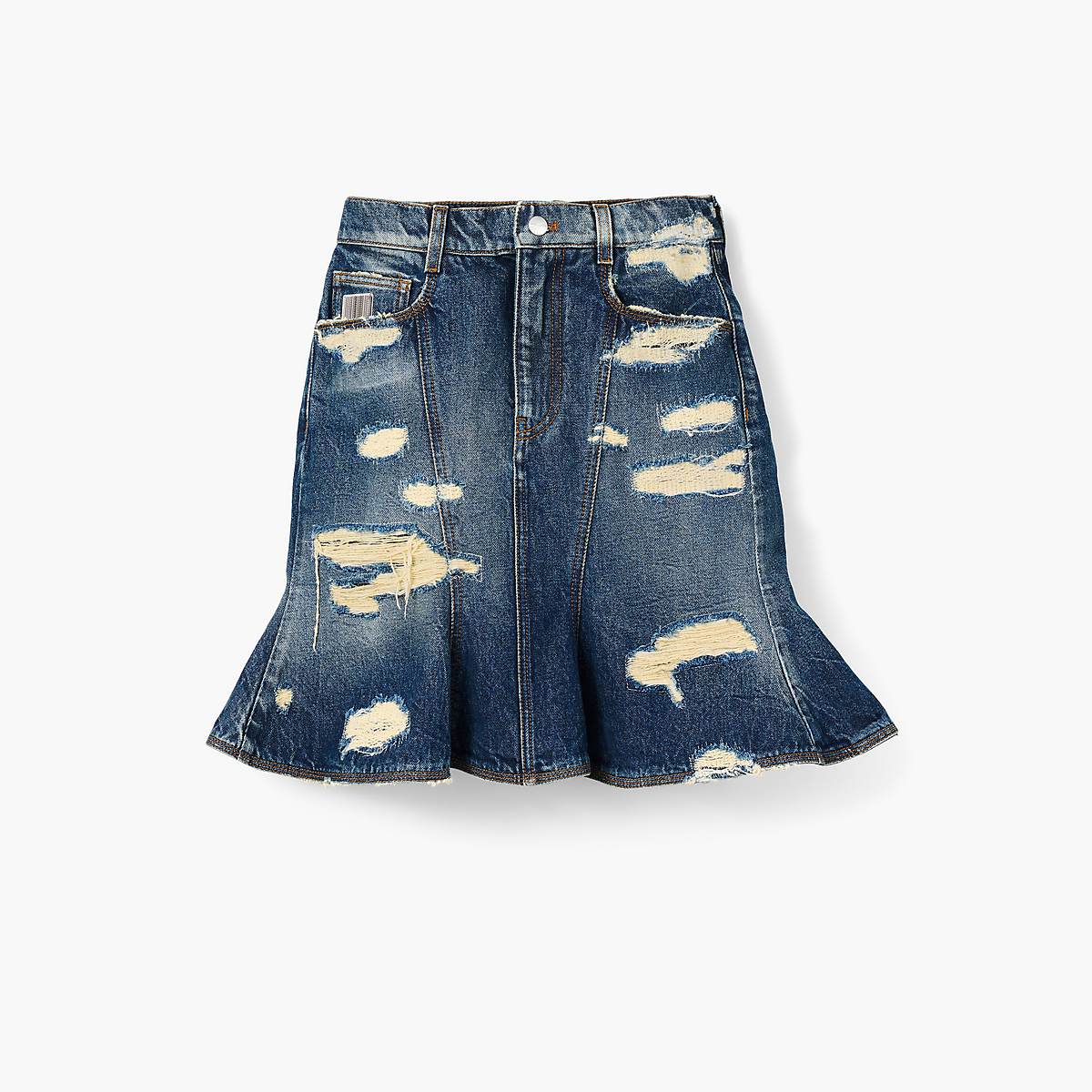 Women Marc Jacobs Rip And Repair Fluted Mini Skirts Indigo | UK MJ6519-R49