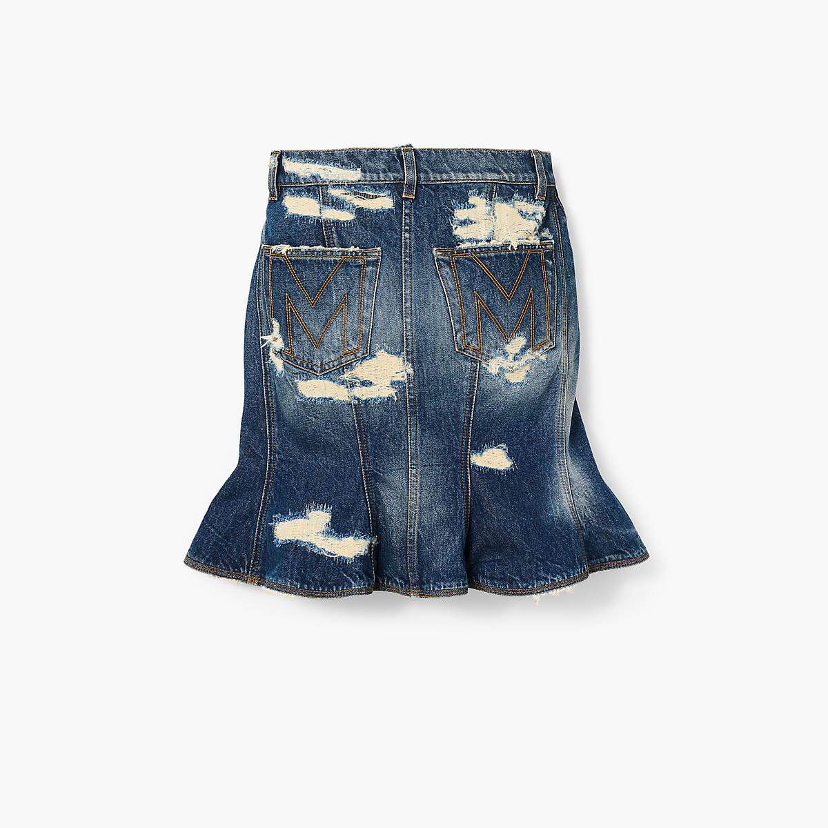 Women Marc Jacobs Rip And Repair Fluted Mini Skirts Indigo | UK MJ6519-R49