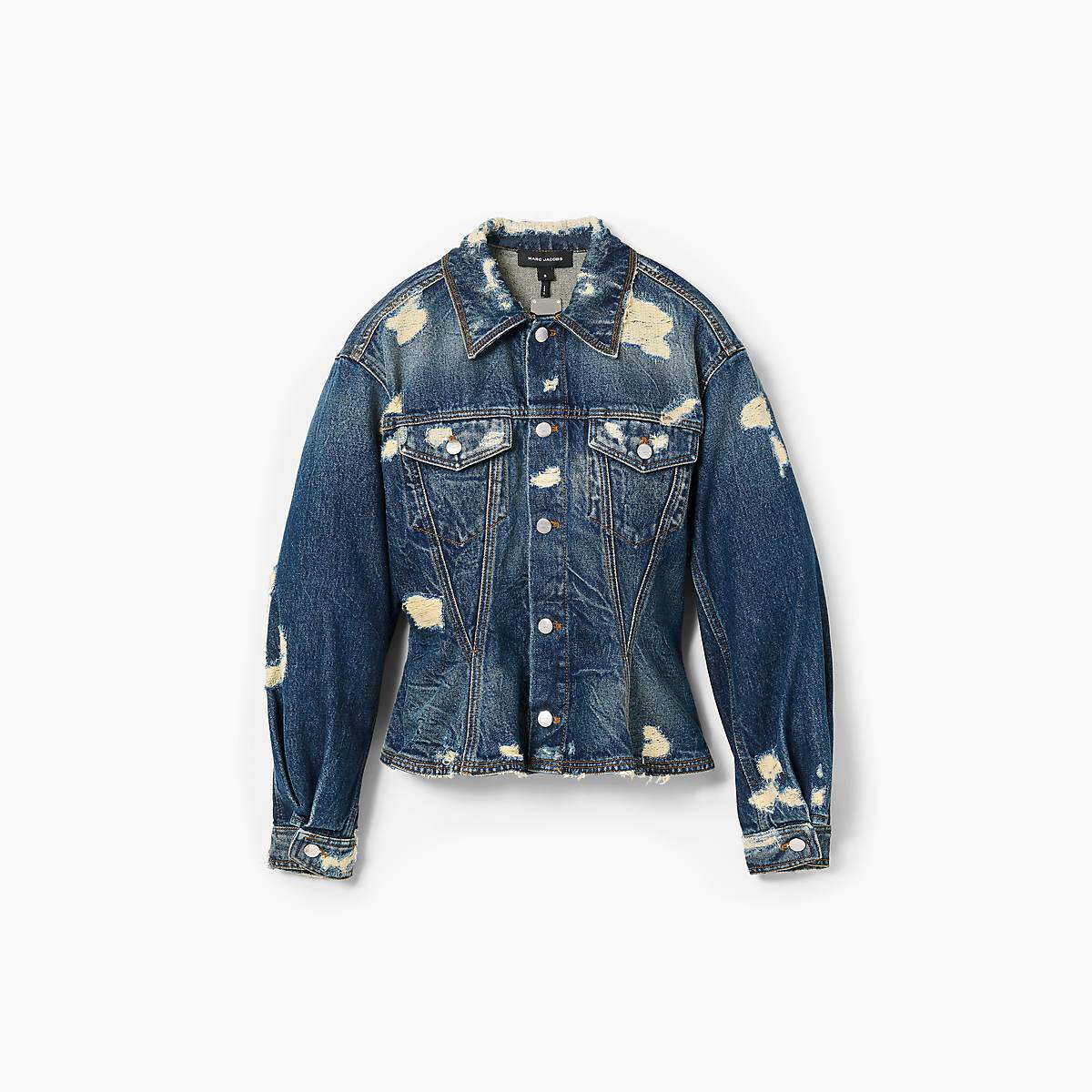 Women Marc Jacobs Rip And Repair Fluted Denim Jackets Indigo | UK MJ2738-Y05