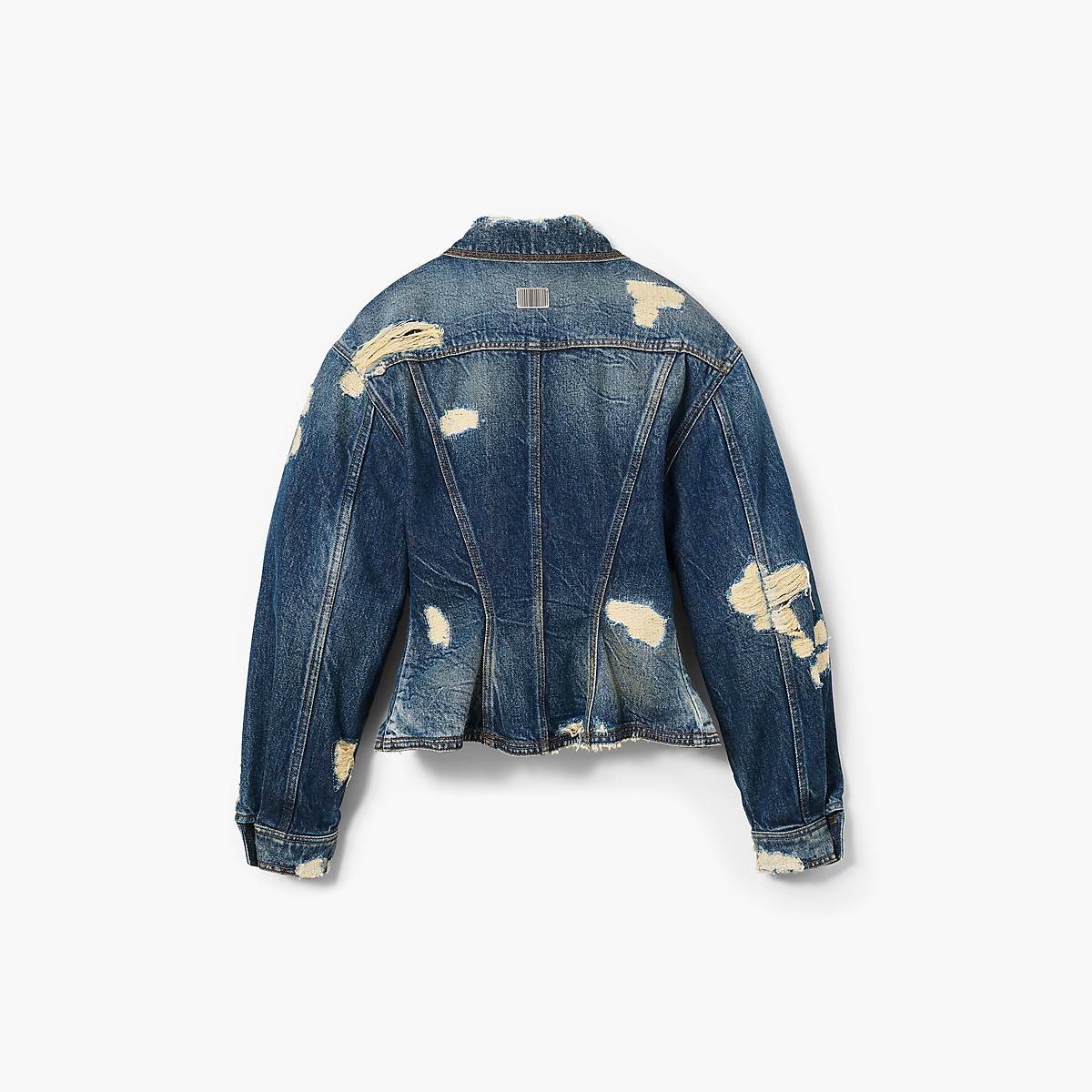 Women Marc Jacobs Rip And Repair Fluted Denim Jackets Indigo | UK MJ2738-Y05