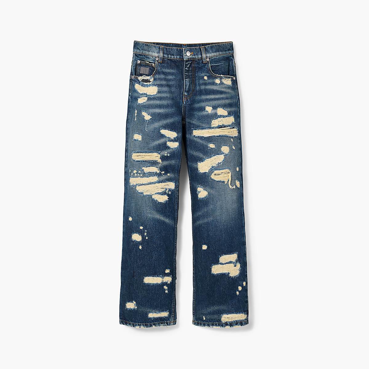 Women Marc Jacobs Rip And Repair Straight Jeans Indigo | UK MJ5381-T34