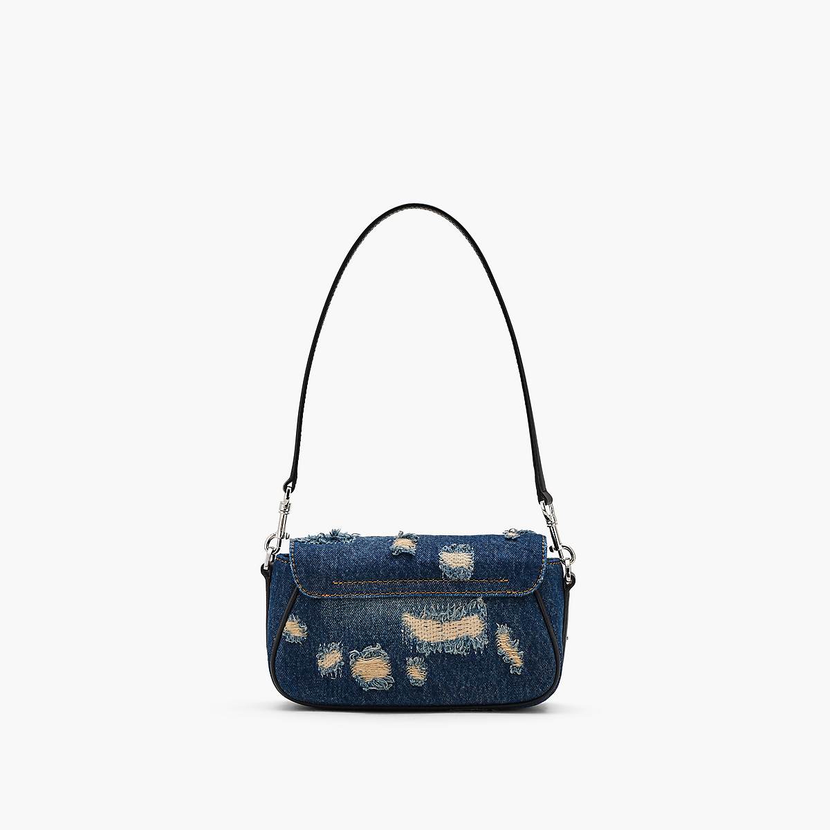 Women Marc Jacobs Rip and Repair Denim Clover Shoulder Bags Indigo | UK MJ6125-A71