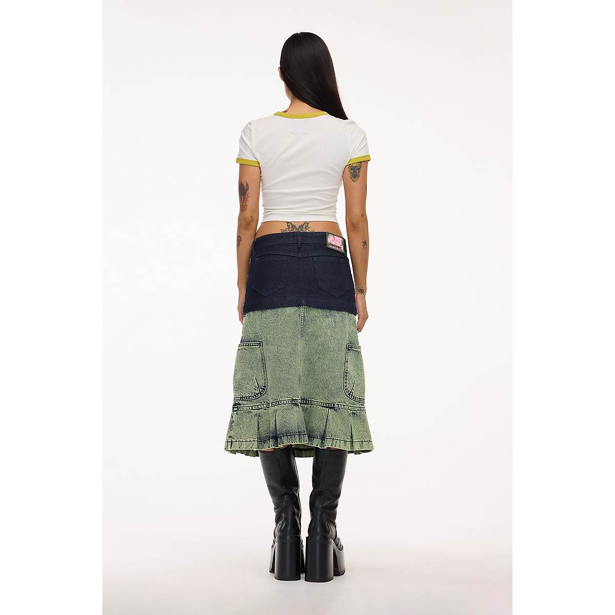 Women Marc Jacobs Ruffle Long Skirts Indigo / Wash | UK MJ6189-W08