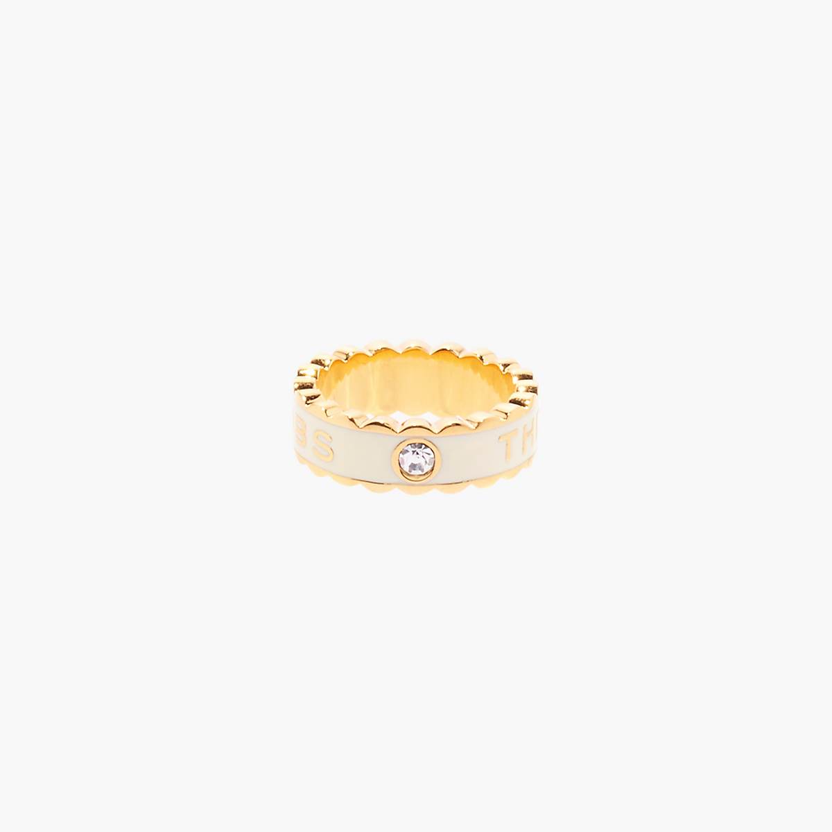 Women Marc Jacobs Scallop Medallion Rings Cream / Gold | UK MJ6247-V30