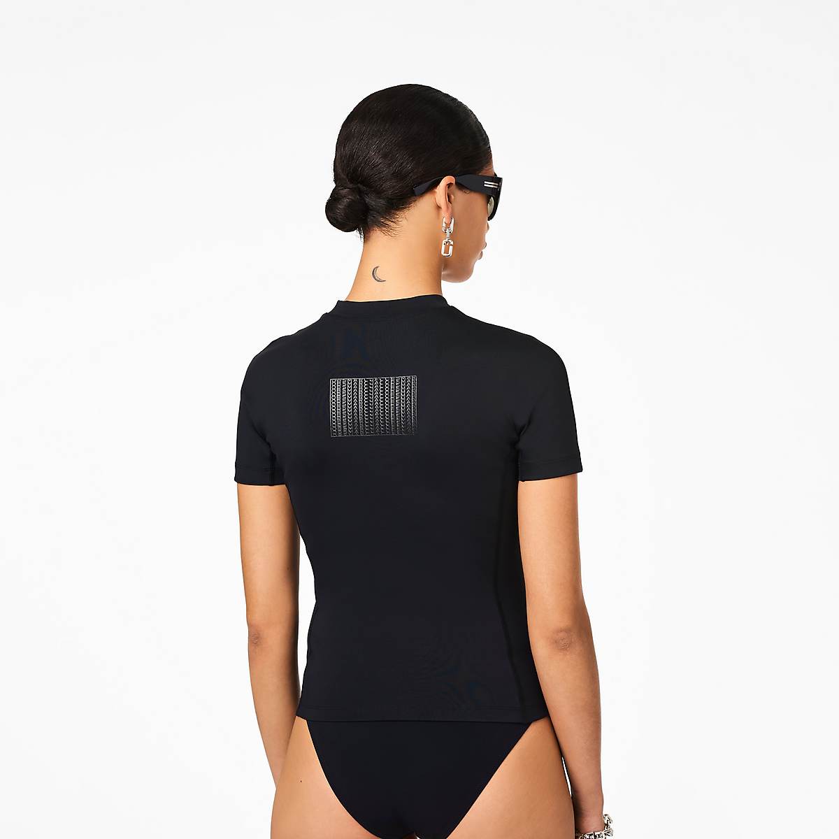 Women Marc Jacobs Scuba T-Shirt Black | UK MJ5478-A02