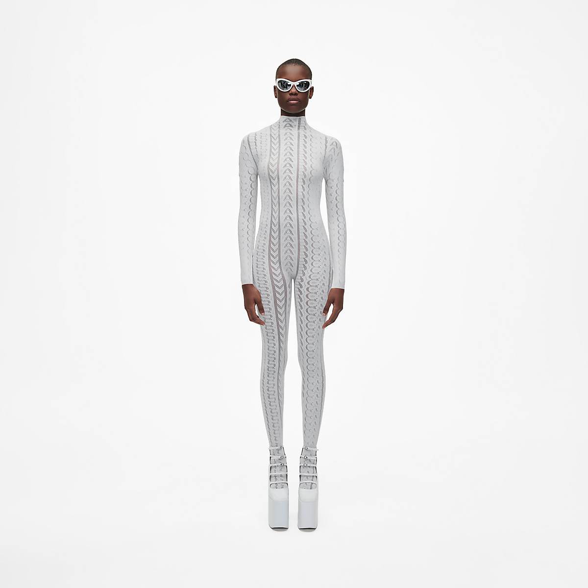 Women Marc Jacobs Seamless Catsuit Bodysuit White | UK MJ2781-Y03