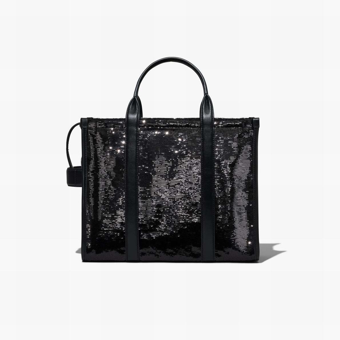 Women Marc Jacobs Sequin Medium Tote Bags Black | UK MJ7632-L76