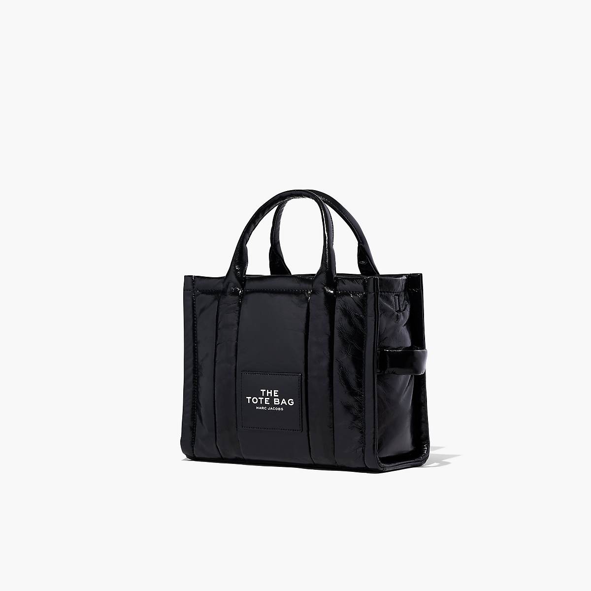 Women Marc Jacobs Shiny Crinkle Medium Tote Bags Black | UK MJ4169-Q58