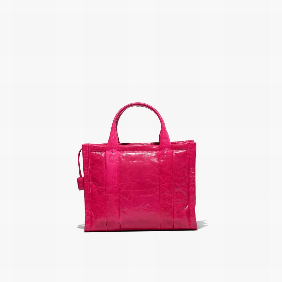 Women Marc Jacobs Shiny Crinkle Medium Tote Bags Red | UK MJ5694-E03