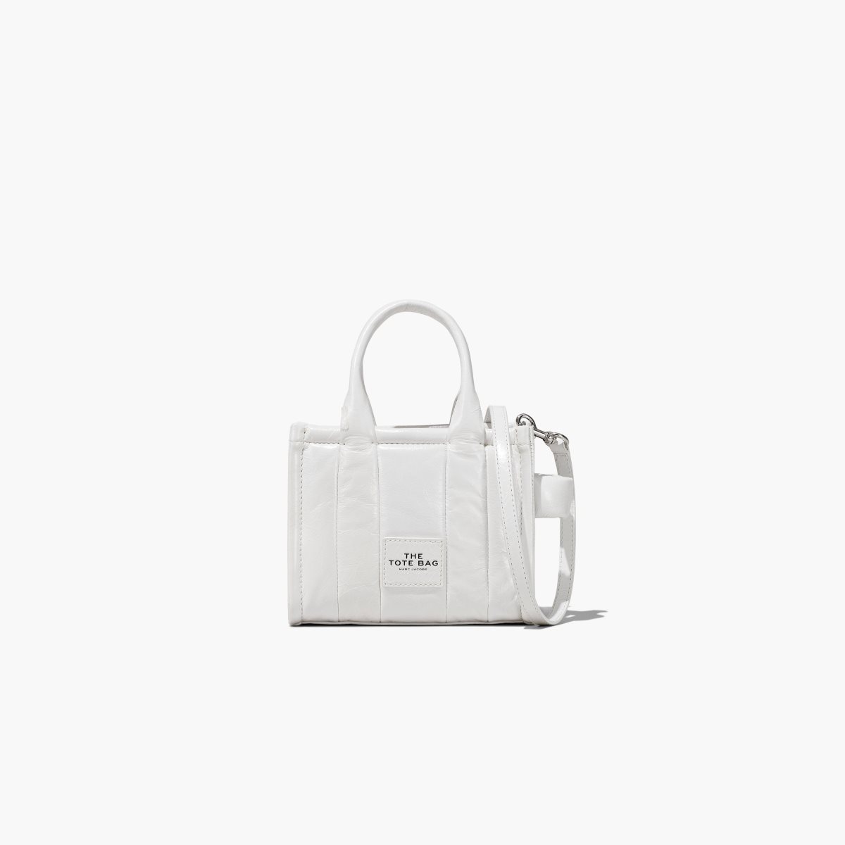 Women Marc Jacobs Shiny Crinkle Micro Tote Bags White | UK MJ6795-P31