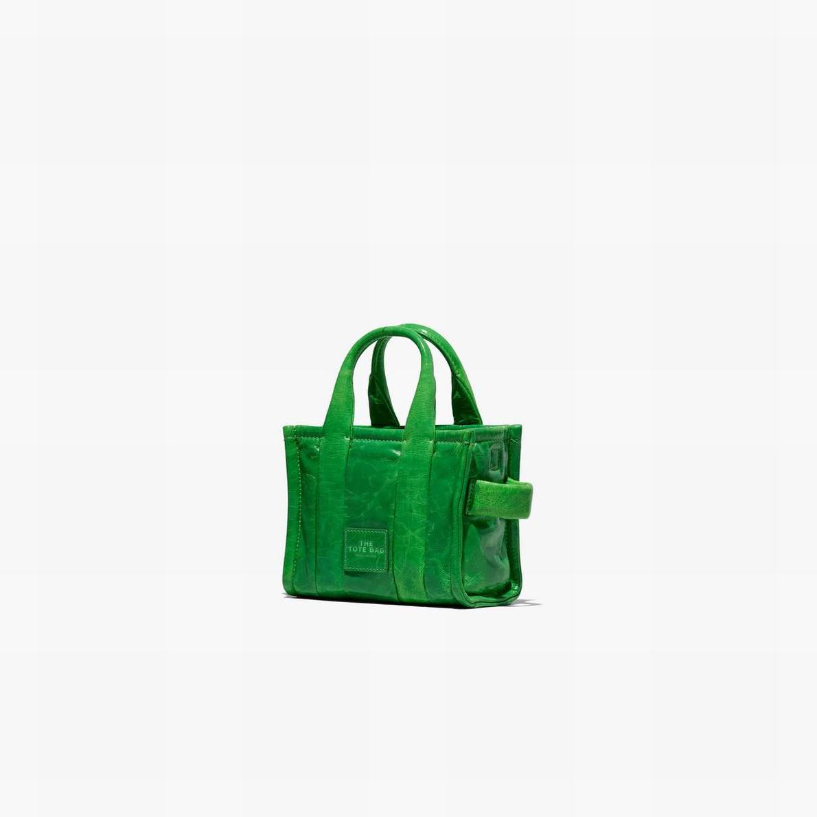 Women Marc Jacobs Shiny Crinkle Micro Tote Bags Green | UK MJ2934-S81