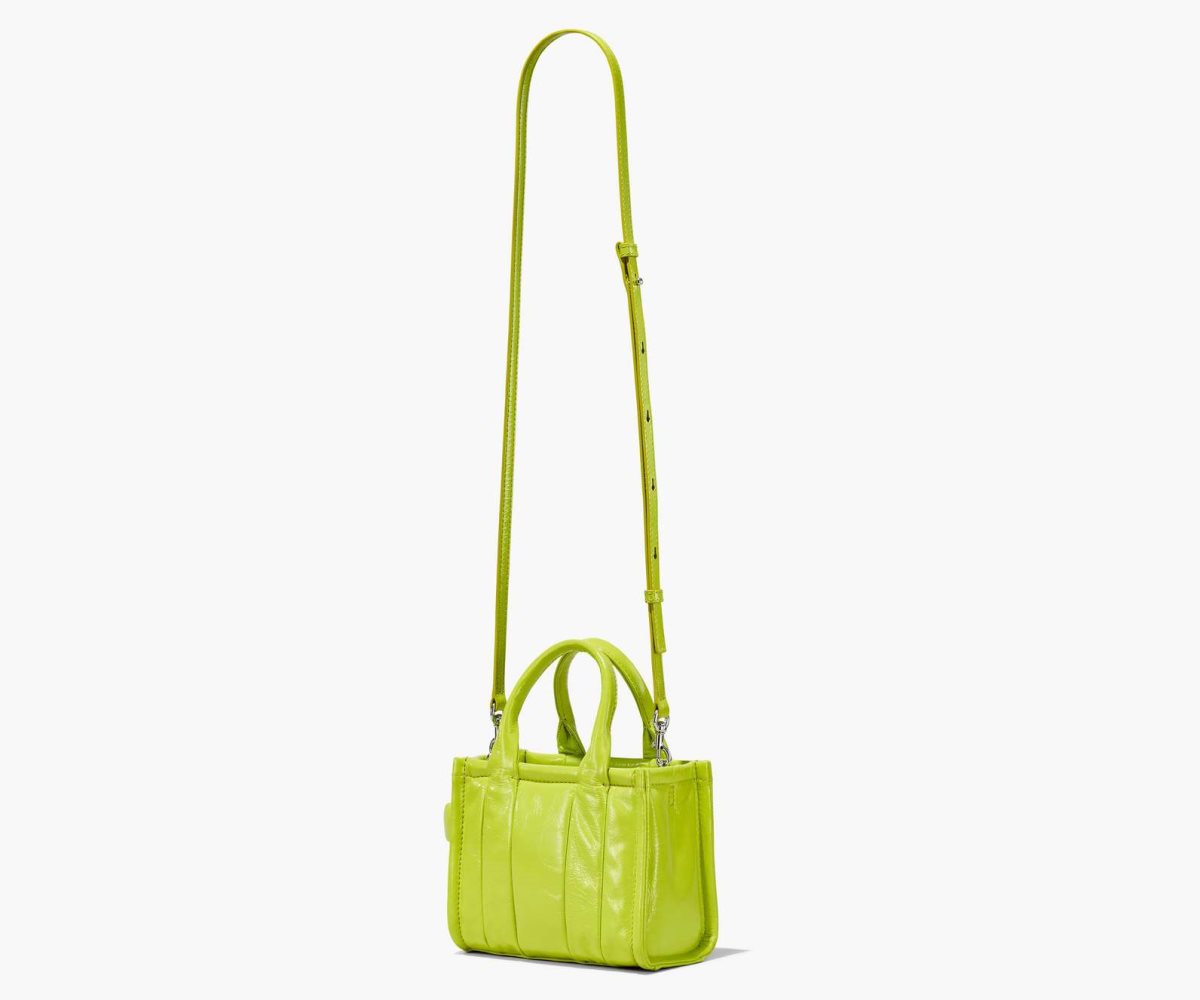 Women Marc Jacobs Shiny Crinkle Micro Tote Bags Green | UK MJ8976-F15