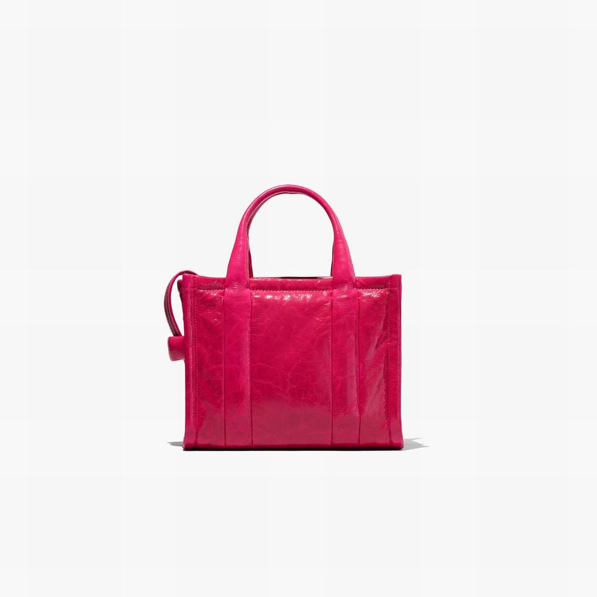 Women Marc Jacobs Shiny Crinkle Mini Tote Bags Red | UK MJ9073-Y16