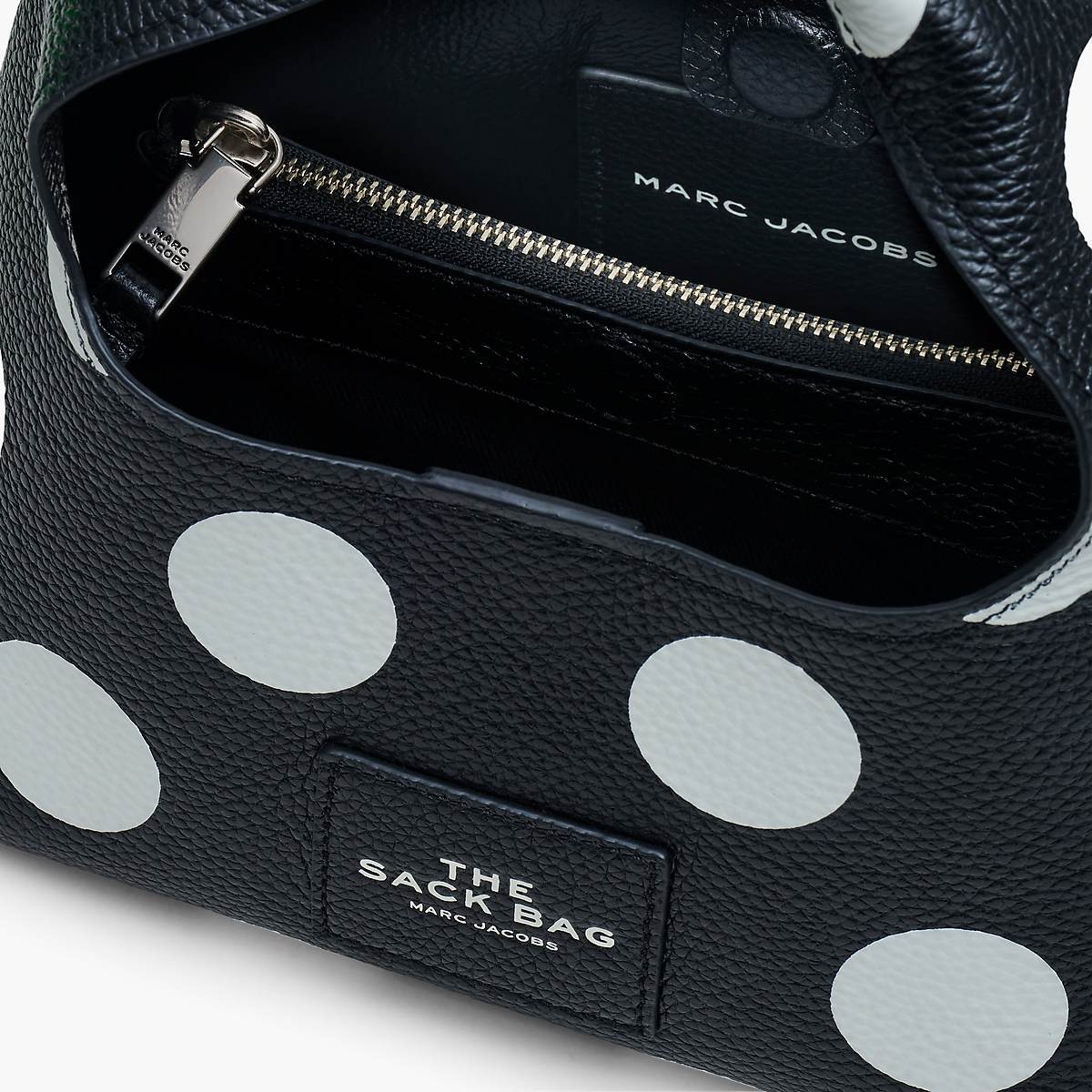 Women Marc Jacobs Spots Mini Sack Handbag Black / White | UK MJ3064-G95