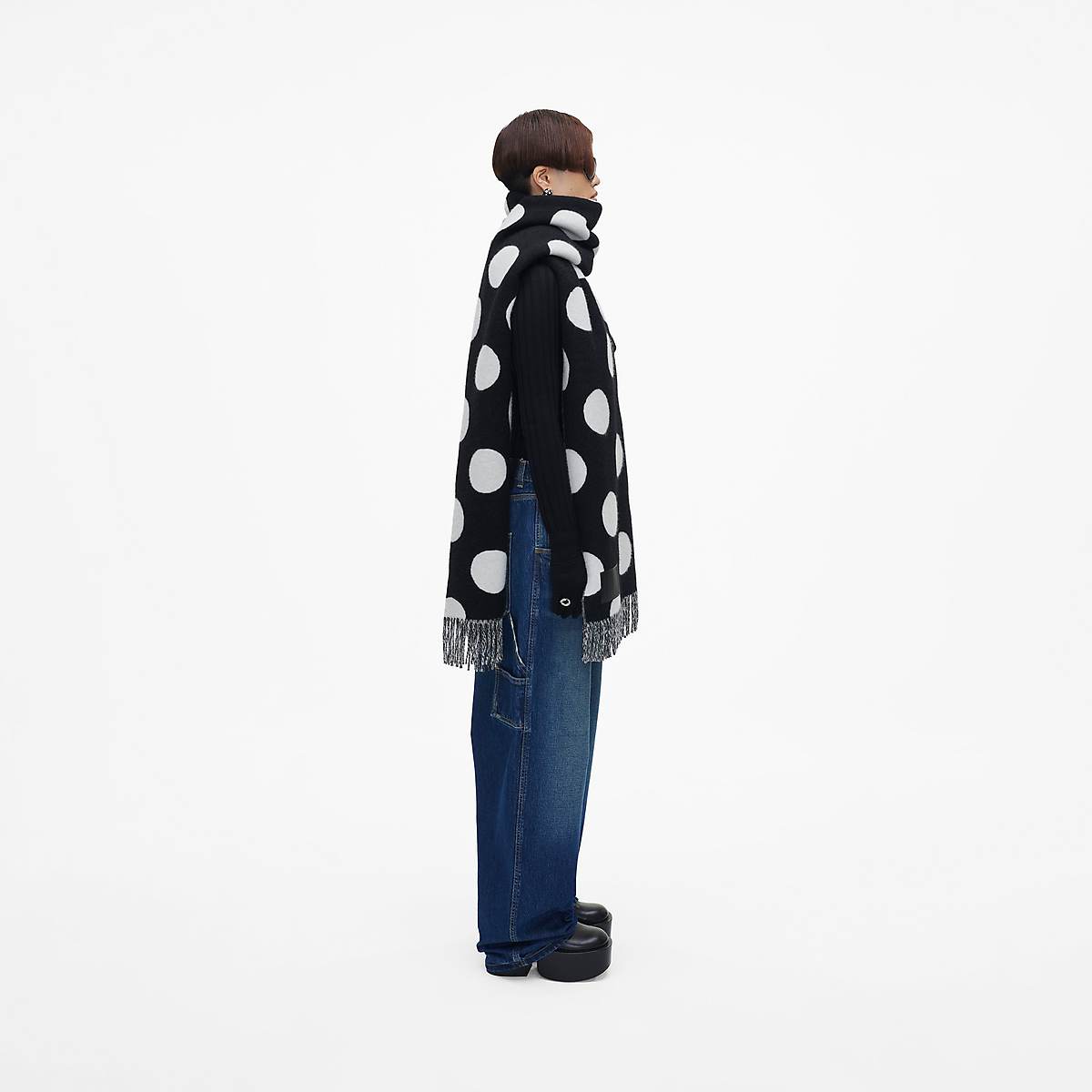 Women Marc Jacobs Spots Scarves Black / White | UK MJ0615-D07