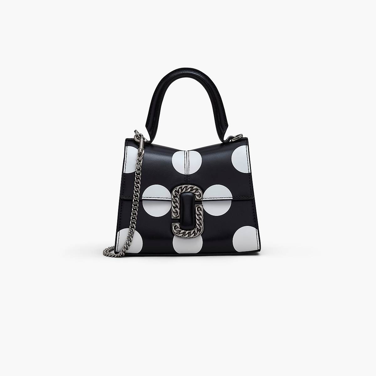 Women Marc Jacobs Spots St. Marc Mini Top Handle Handbag Black / White | UK MJ2870-H75