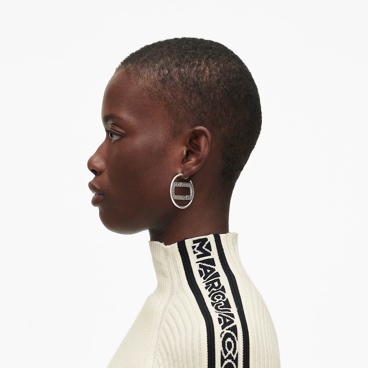 Women Marc Jacobs St. Marc Hoops Earrings Light Silver | UK MJ4260-Z79