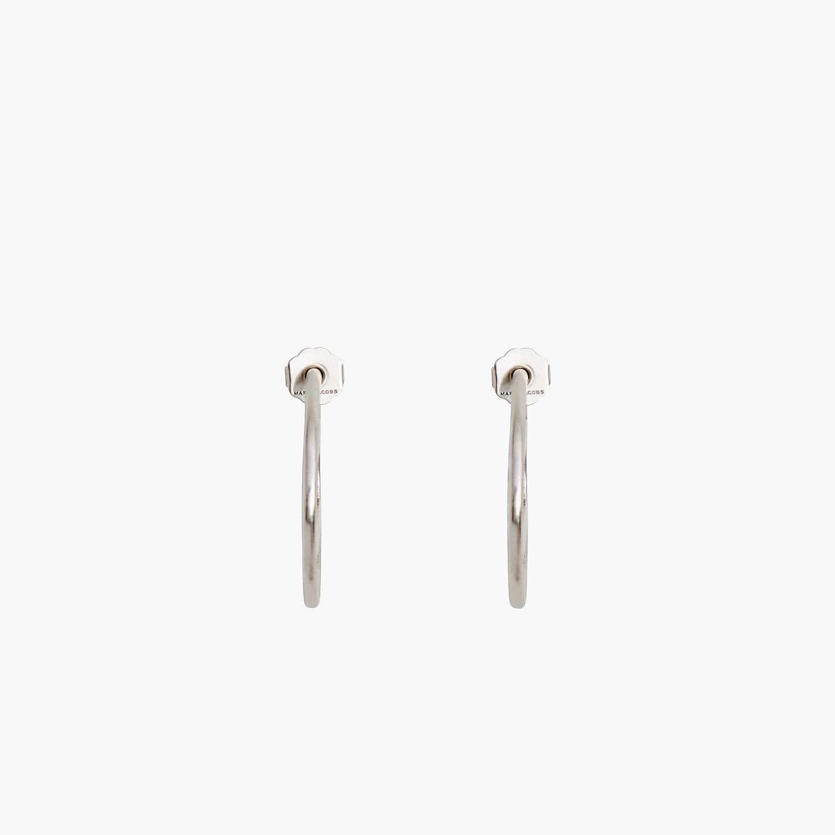 Women Marc Jacobs St. Marc Hoops Earrings Light Silver | UK MJ4260-Z79