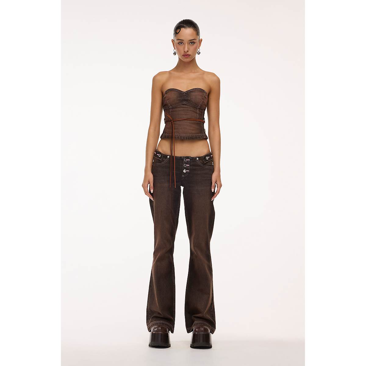 Women Marc Jacobs Strapless Bustier Tops Brown | UK MJ3762-X23