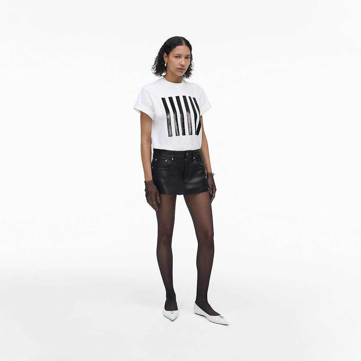 Women Marc Jacobs Stripe Box Tee T-Shirt White | UK MJ4806-Z23