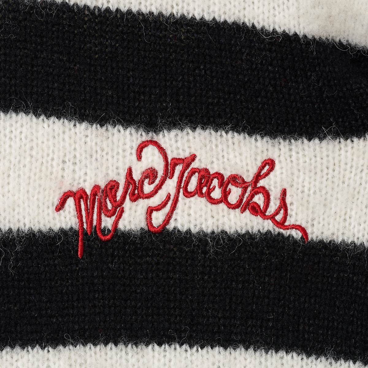 Women Marc Jacobs Striped Brushed Logo Sweaters Black / White | UK MJ7368-K89