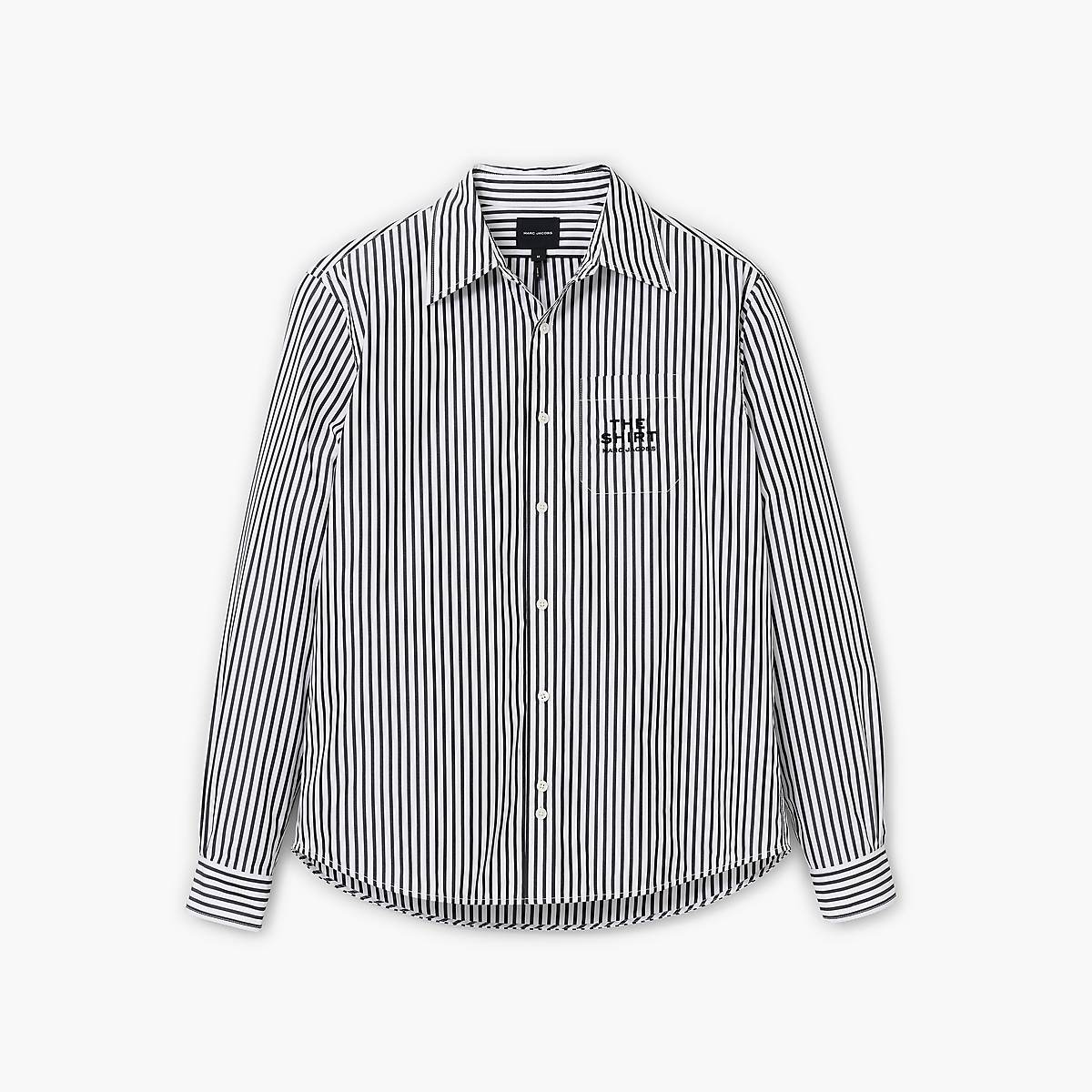 Women Marc Jacobs Striped Shirts Black / White | UK MJ6291-H70