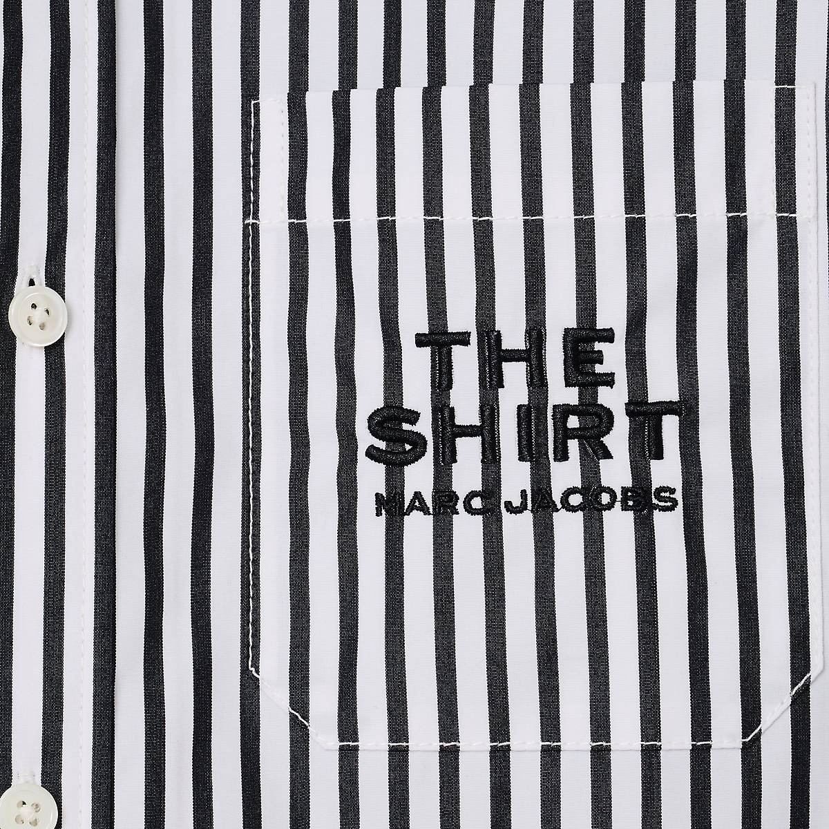 Women Marc Jacobs Striped Shirts Black / White | UK MJ6291-H70