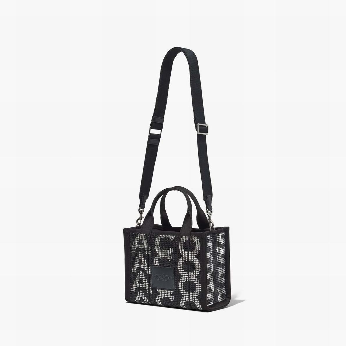 Women Marc Jacobs Studded Monogram Mini Tote Bags Black | UK MJ6945-V35