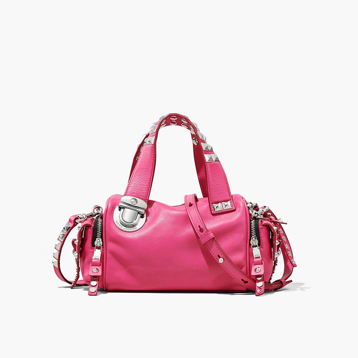 Women Marc Jacobs Studded Pushlock Mini Satchel Bags Pink | UK MJ3186-N83