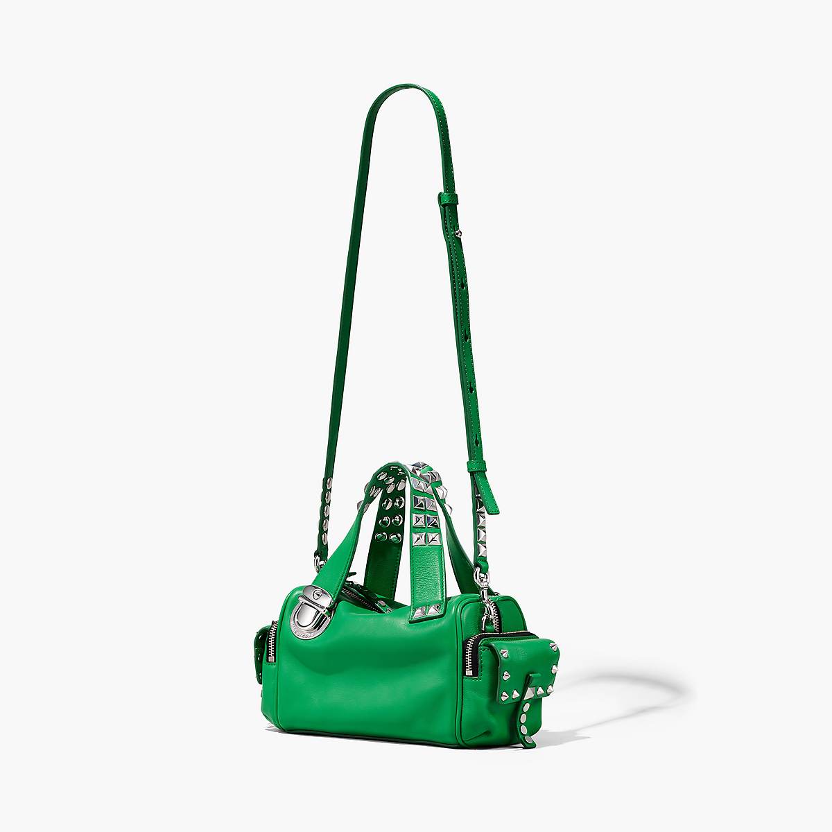 Women Marc Jacobs Studded Pushlock Mini Satchel Bags Green | UK MJ9145-M37