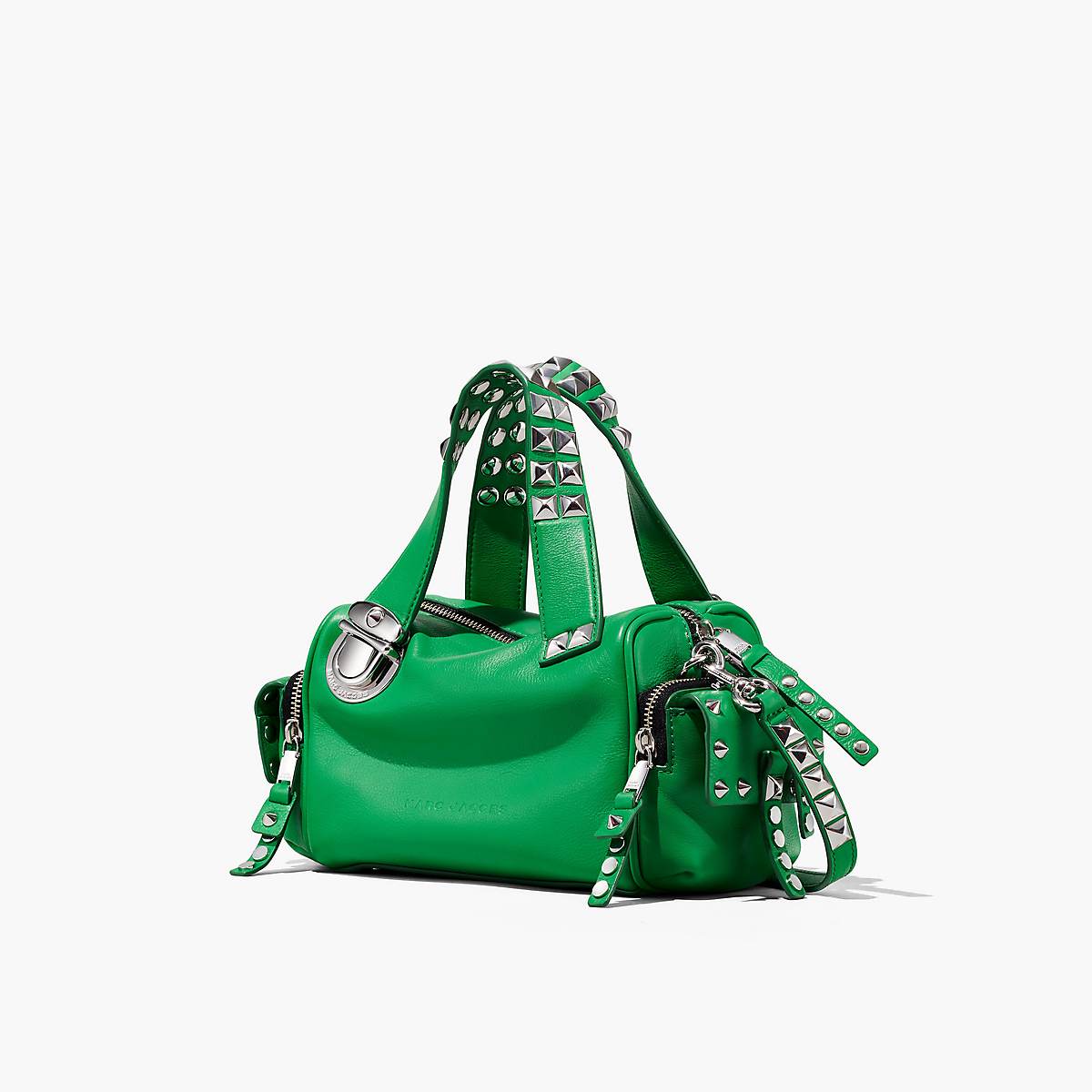 Women Marc Jacobs Studded Pushlock Mini Satchel Bags Green | UK MJ9145-M37