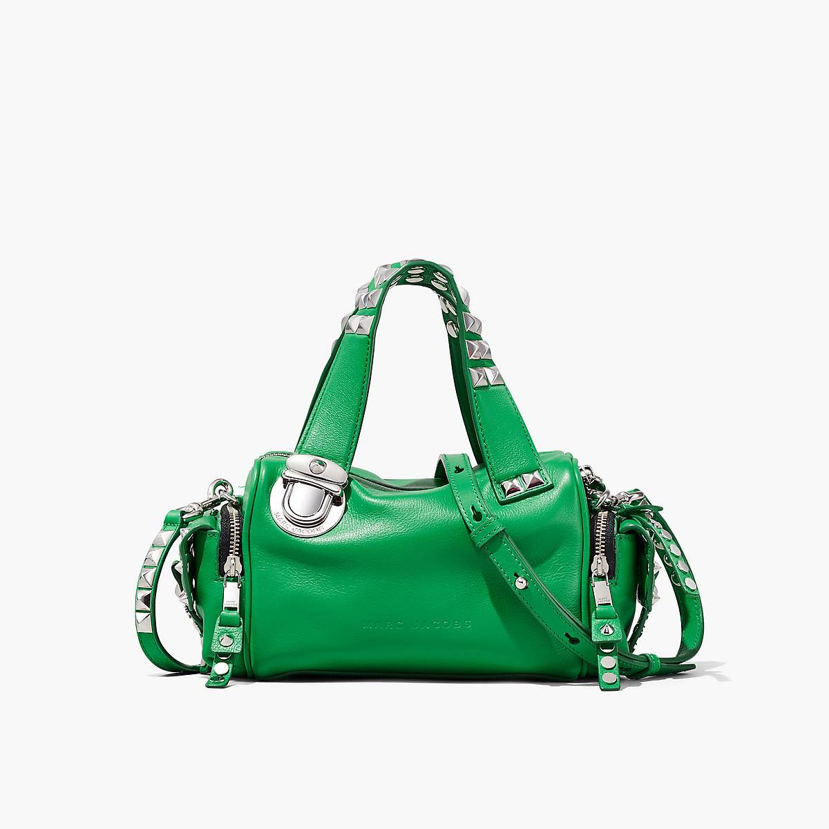 Women Marc Jacobs Studded Pushlock Mini Satchel Bags Green | UK MJ9145-M37