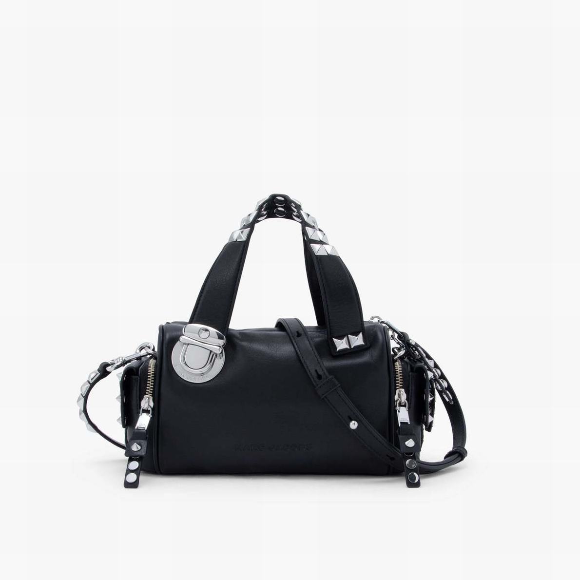 Women Marc Jacobs Studded Pushlock Mini Satchel Bags Black | UK MJ0253-Q15