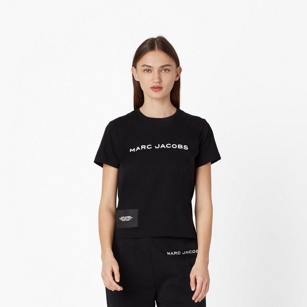 Women Marc Jacobs T-Shirt Black | UK MJ3820-U70