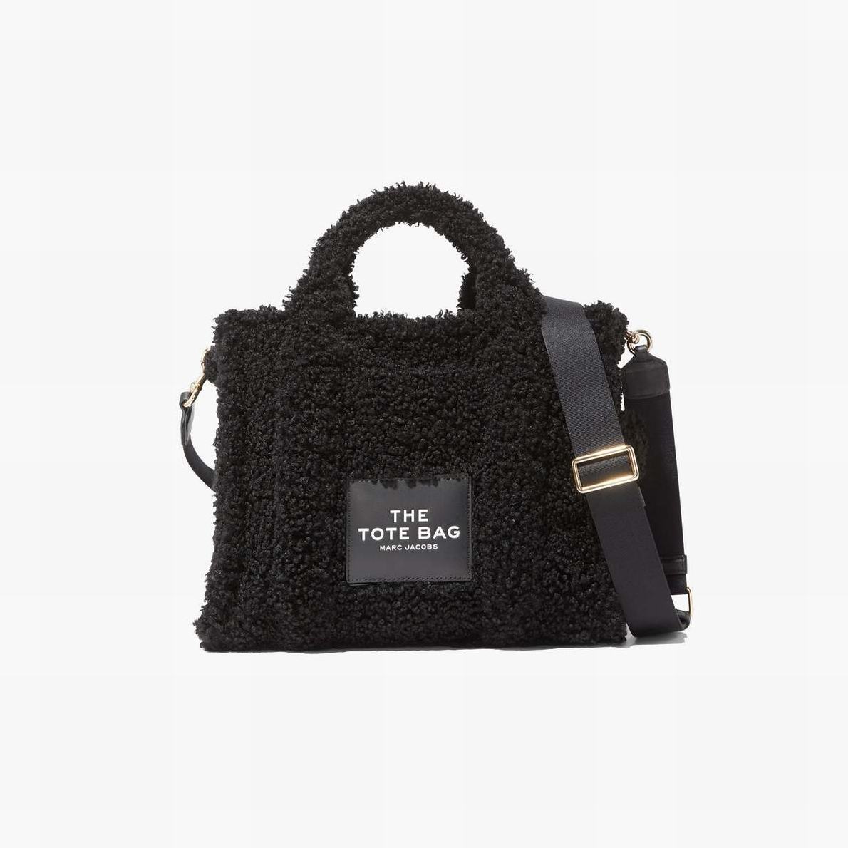 Women Marc Jacobs Teddy Medium Tote Bags Black | UK MJ7950-E15