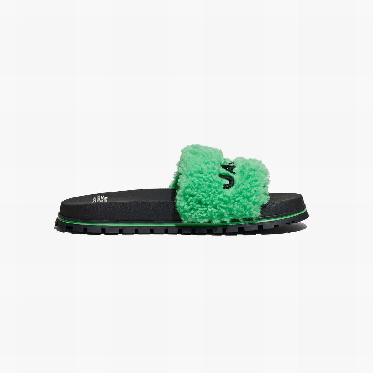 Women Marc Jacobs Teddy Slides Green | UK MJ9148-K34