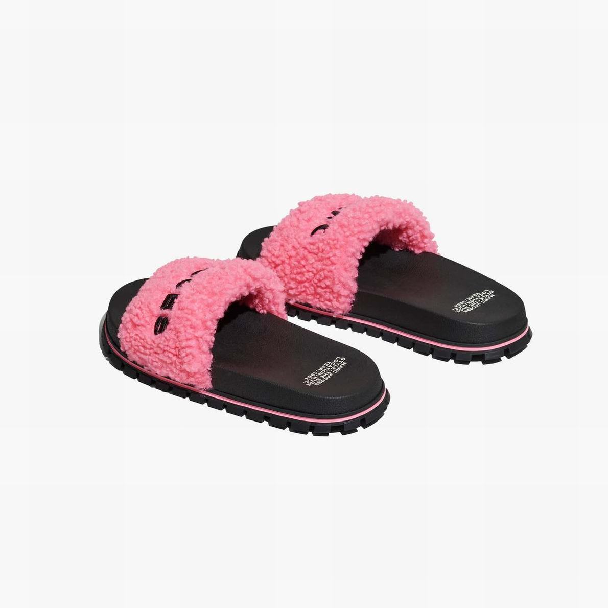 Women Marc Jacobs Teddy Slides Pink | UK MJ9527-Z57