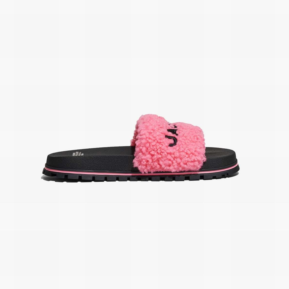 Women Marc Jacobs Teddy Slides Pink | UK MJ9527-Z57