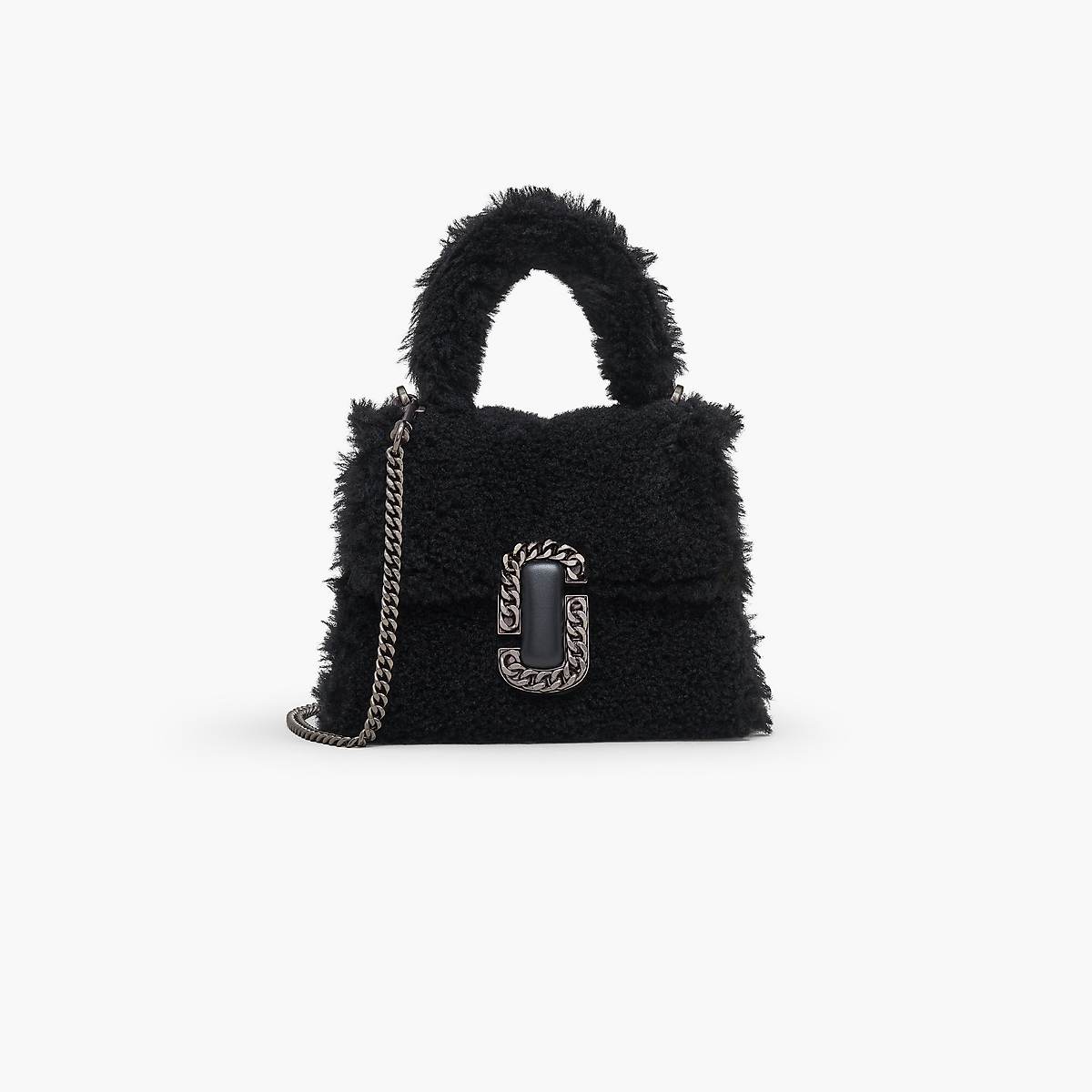 Women Marc Jacobs Teddy St. Marc Mini Top Handle Handbag Black | UK MJ0738-K65