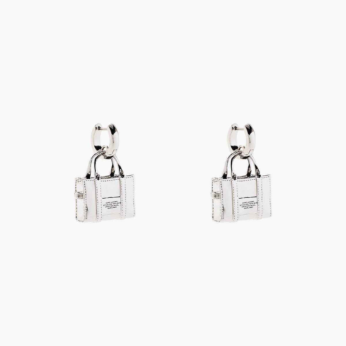 Women Marc Jacobs Tote Bag Earrings Light Silver | UK MJ6193-L23