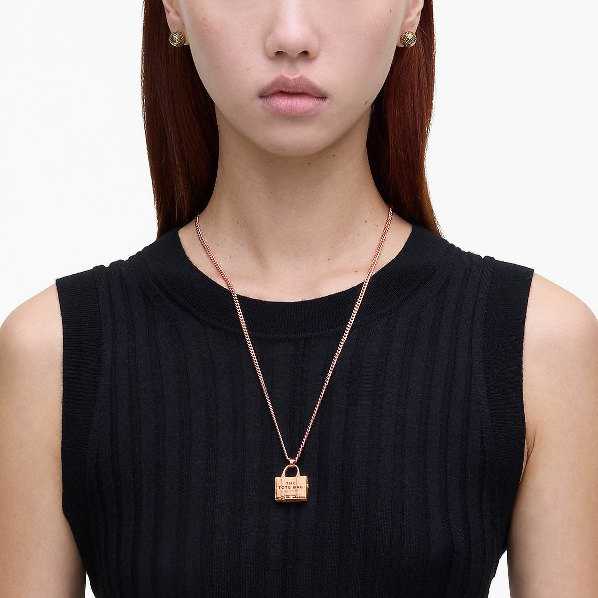 Women Marc Jacobs Tote Bag Necklaces Rose Gold | UK MJ0697-J65