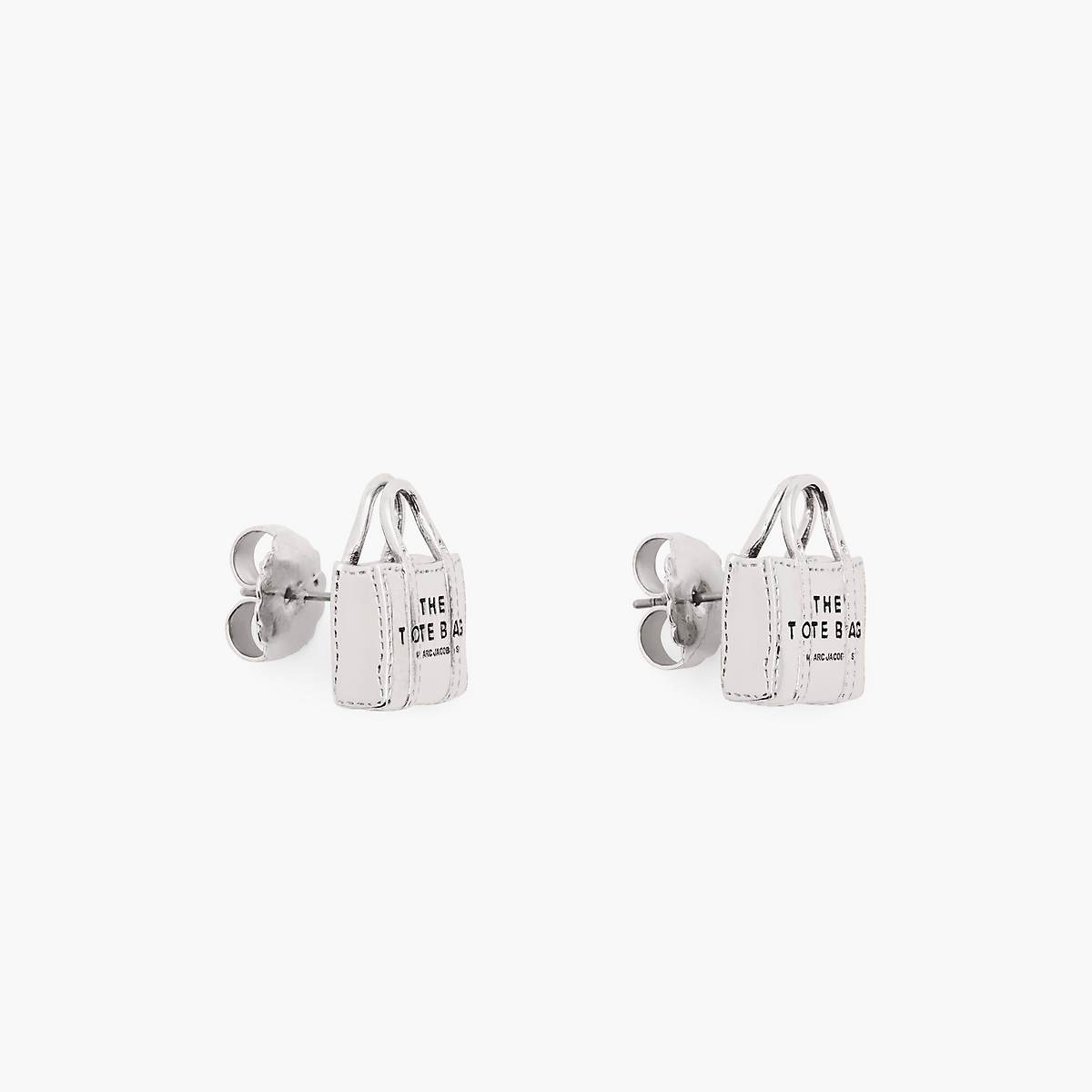 Women Marc Jacobs Tote Bag Stud Earrings Light Silver | UK MJ1432-F61