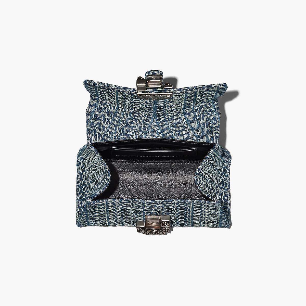 Women Marc Jacobs Washed Monogram Denim St. Marc Mini Top Handle Handbag Blue | UK MJ3907-X95