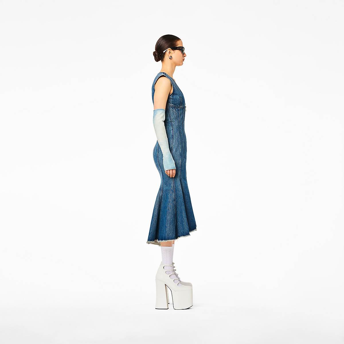 Women Marc Jacobs Wave Denim Dress Blue | UK MJ1796-T42