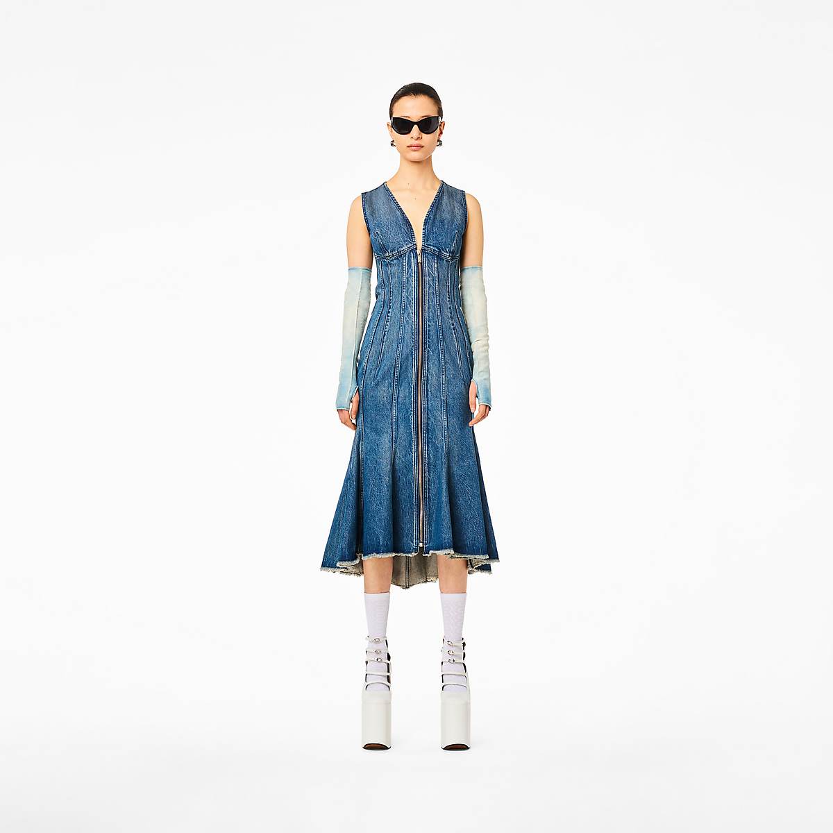 Women Marc Jacobs Wave Denim Dress Blue | UK MJ1796-T42