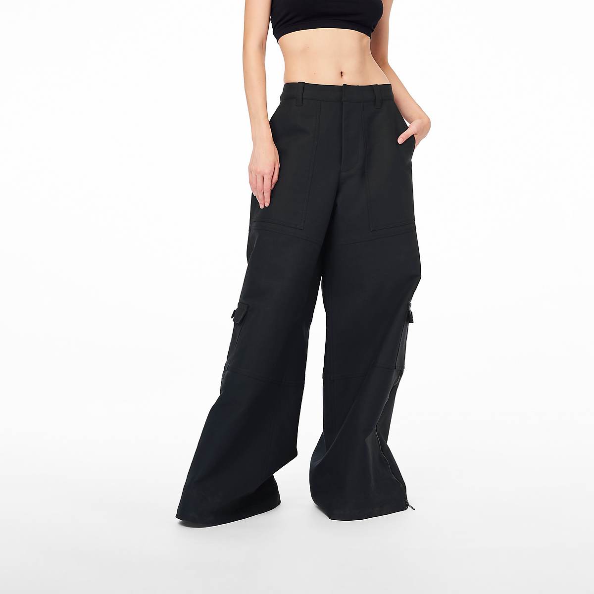 Women Marc Jacobs Wide Leg Cargo Pants Black | UK MJ2463-R98