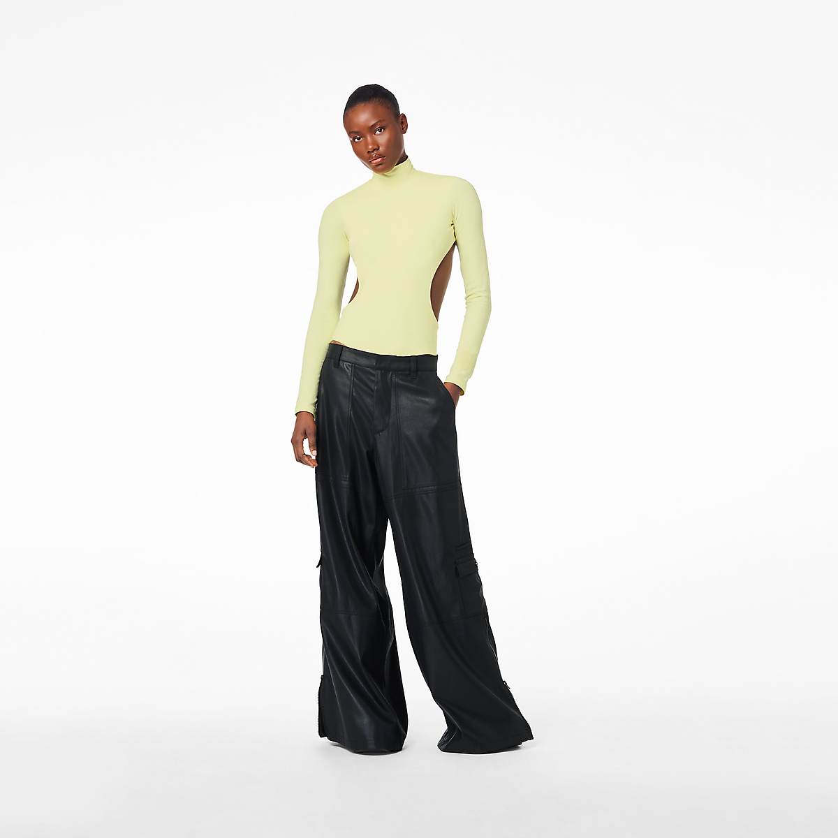 Women Marc Jacobs Wide Leg Cargo Trouser Pants Black Copper | UK MJ9864-E87