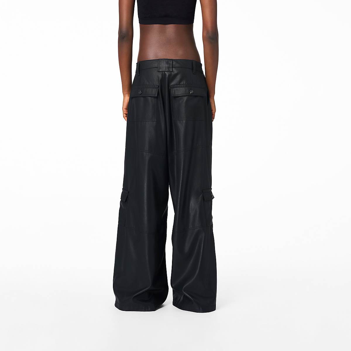 Women Marc Jacobs Wide Leg Cargo Trouser Pants Black Copper | UK MJ9864-E87